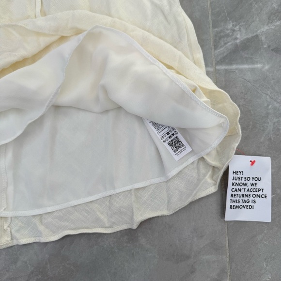 Women’s Topshop Ruched Front Tea Dress Puff Sleeves Linen Blend Size 10 - Picture 8 of 16